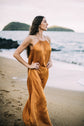 Aphrodite Maxi Dress-Silk- Copper