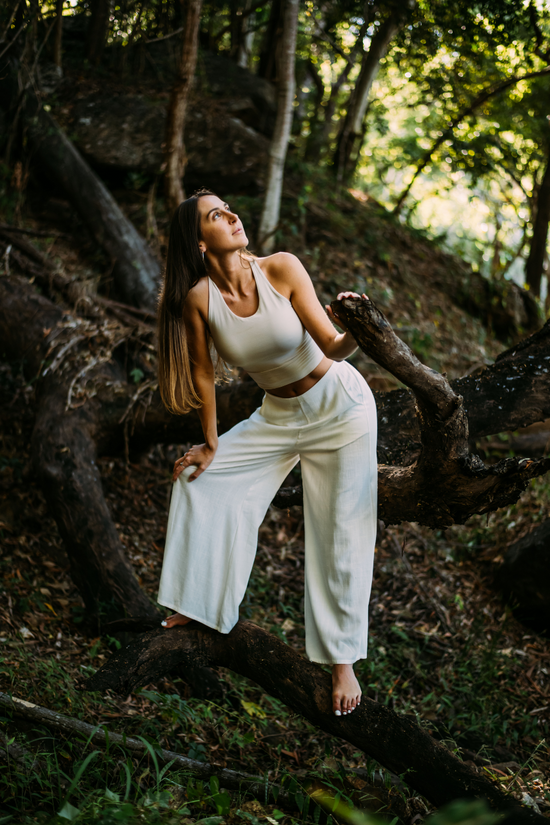 Kundalini Linen Pants- White