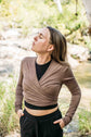 long sleeve wrap boho ethical yoga top