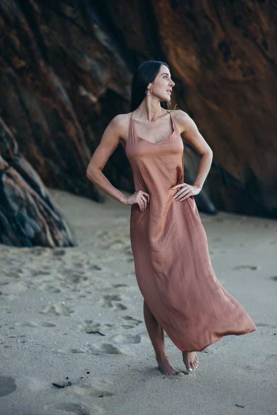 Illuminate Maxi Dress-Silk-Rose