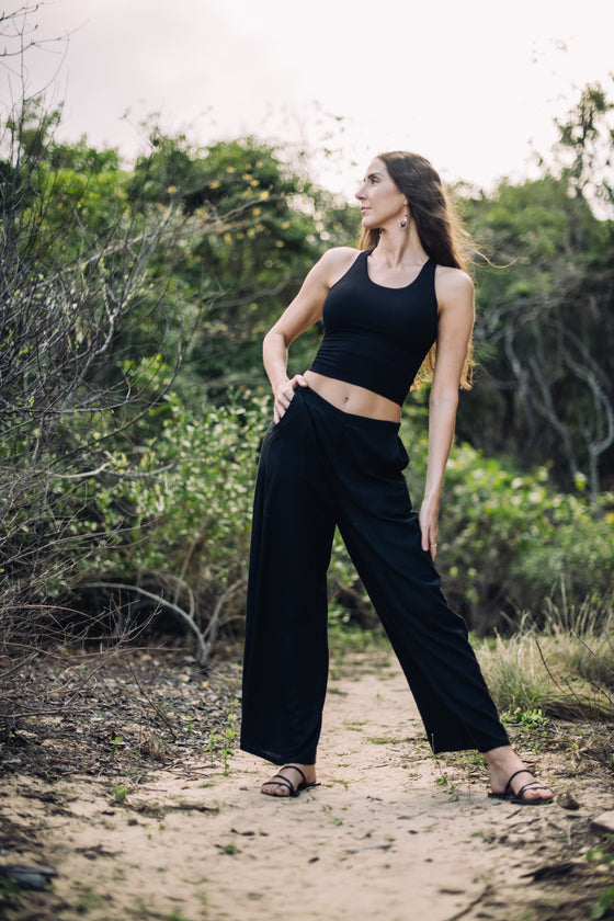 Kundalini Linen Pants- Black