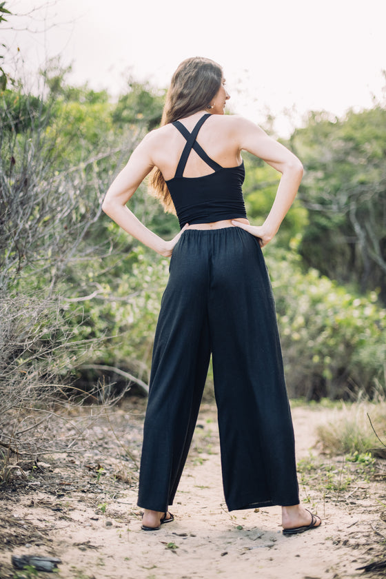 Kundalini Linen Pants- Black