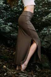 maxi skirt  is made from organic stretch bamboo fabric and is a double-split design