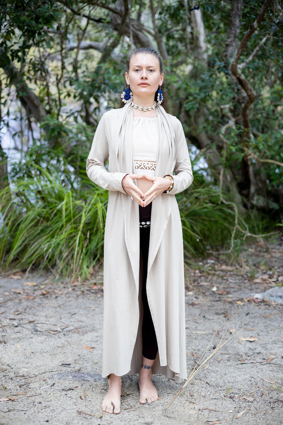 This long, Hoodie cardigan is made from organic stretch bamboo