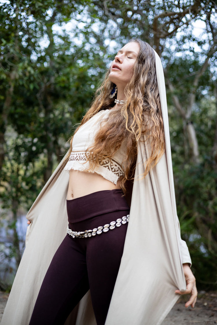 This long, Hoodie cardigan is made from organic stretch bamboo