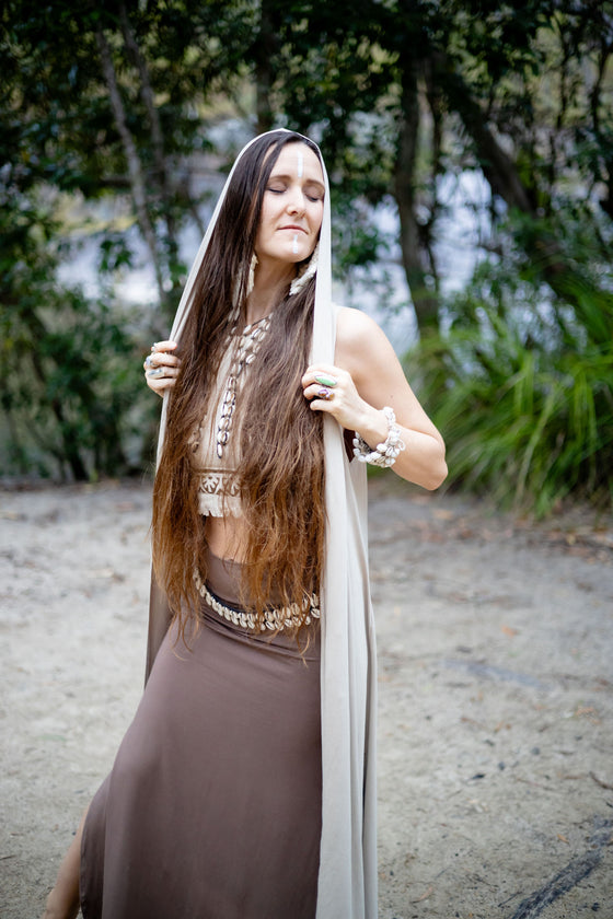 This hoodie style Kaftan is made from organic stretch bamboo. Ethically hand made