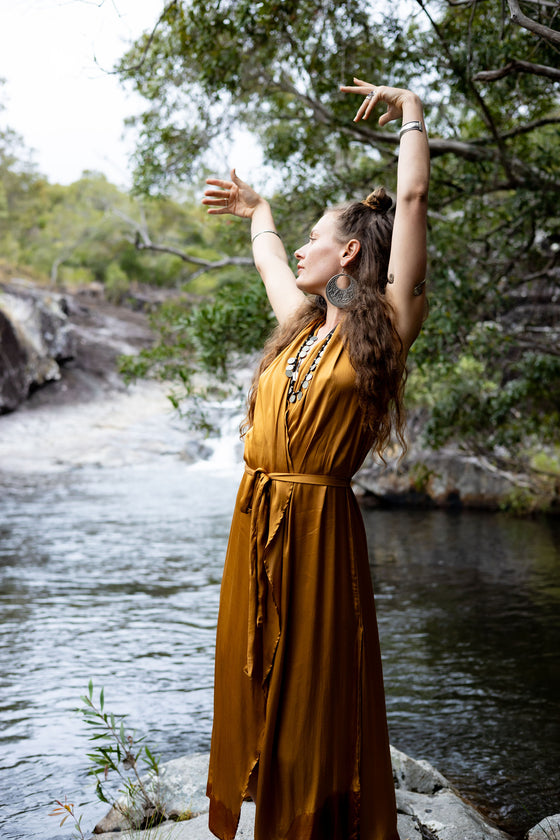 Majestic Wrap Dress-Silk