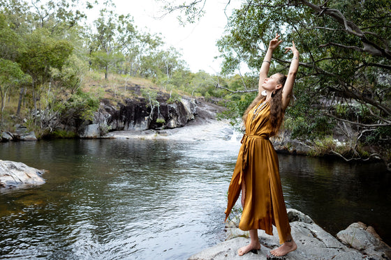 Majestic Wrap Dress-Silk