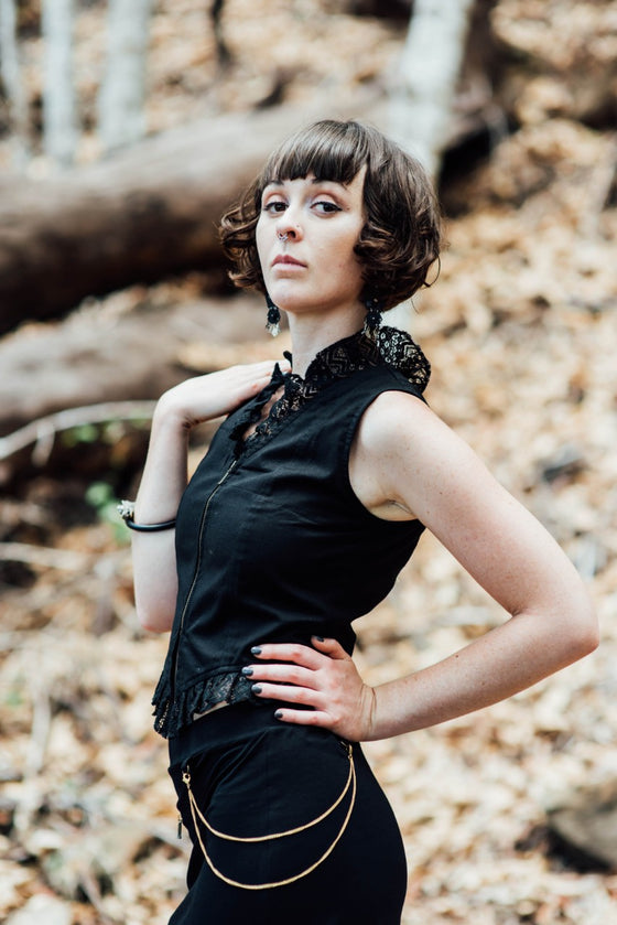 Allure Vest-Black- Cotton